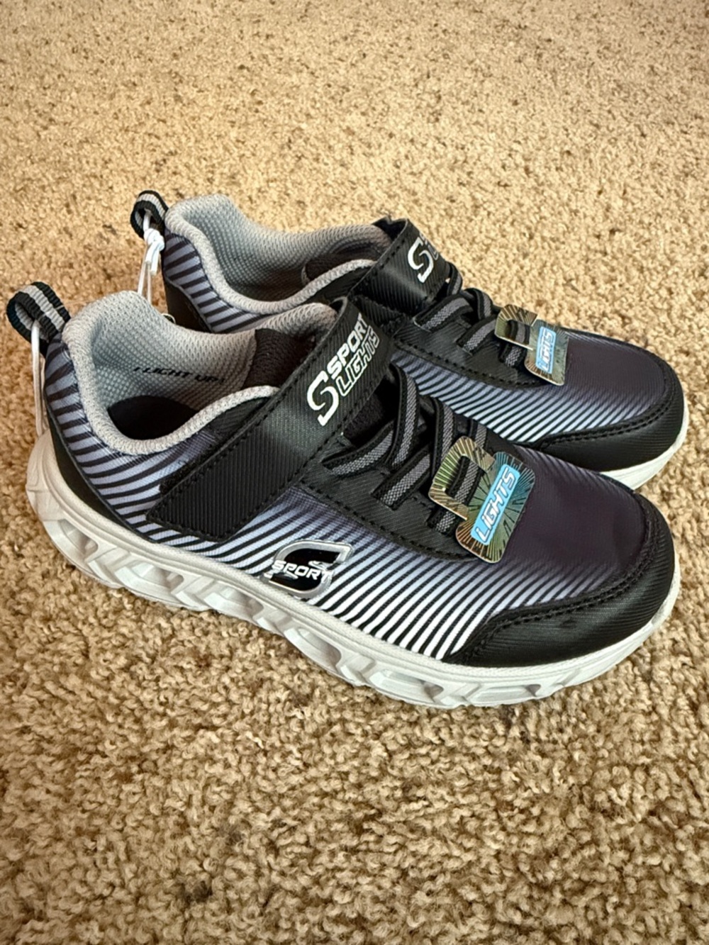 Skechers Kids Black & Gray Light-Up Sneakers